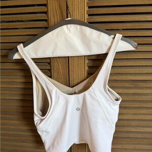 lululemon athletica White and Beige Camisole: no bra fillers +slight wear ARM.